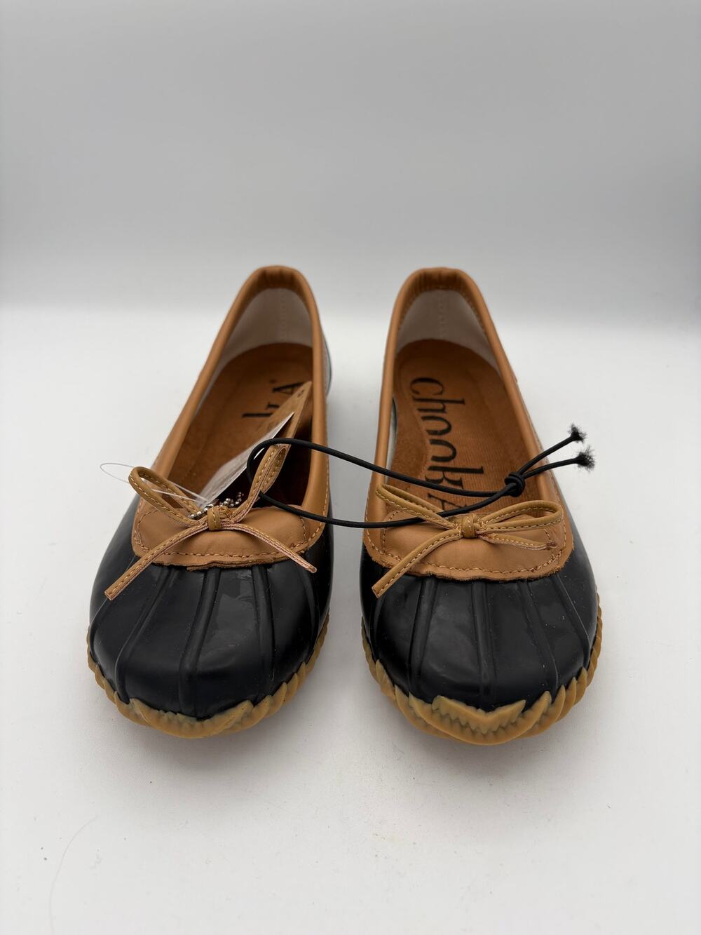 Women’s Chooka Size 8 Black & Brown Bow Ballet Flats